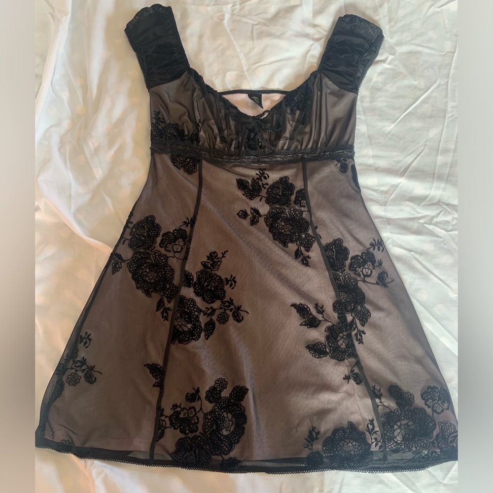 Urban Outfitters Black Lace Nightdress